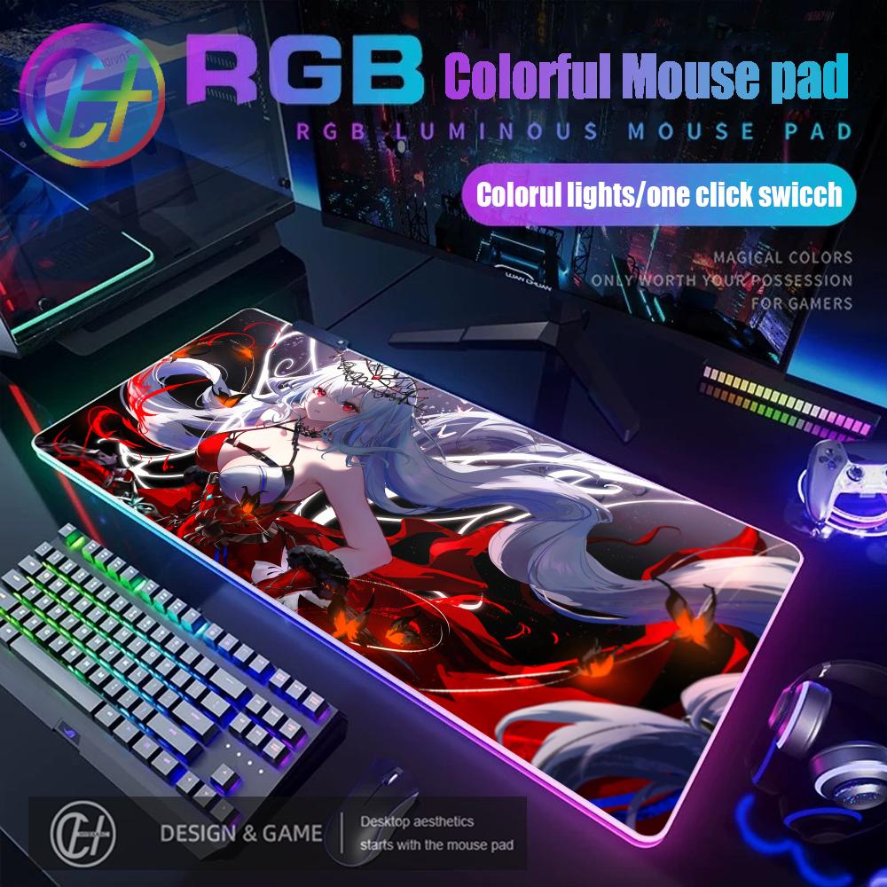 Arknights Амия Чен Нянь Даск Лин Скади Техас Большой Коврик для Мыши RGB Игровой Коврик для Мыши Стол Геймер Большой Светодиодный Свет XXL Коврик для Мыши