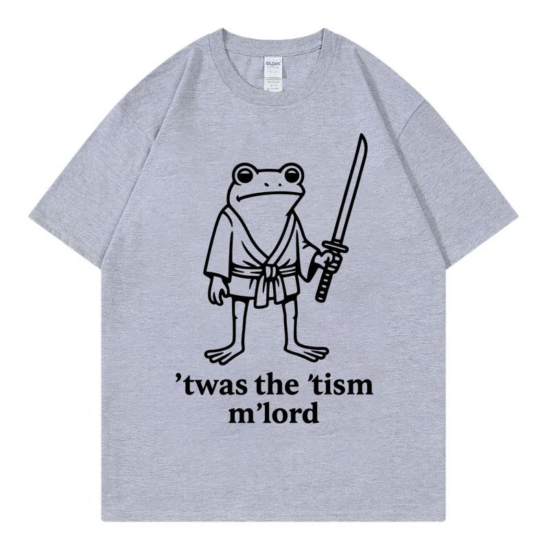 Neurodivergent Frog Samurai Funny Meme Tshirt High Street Fashion Trend Short Sleeve Tshirts Unisex Unisex Casual Loose T Shirt