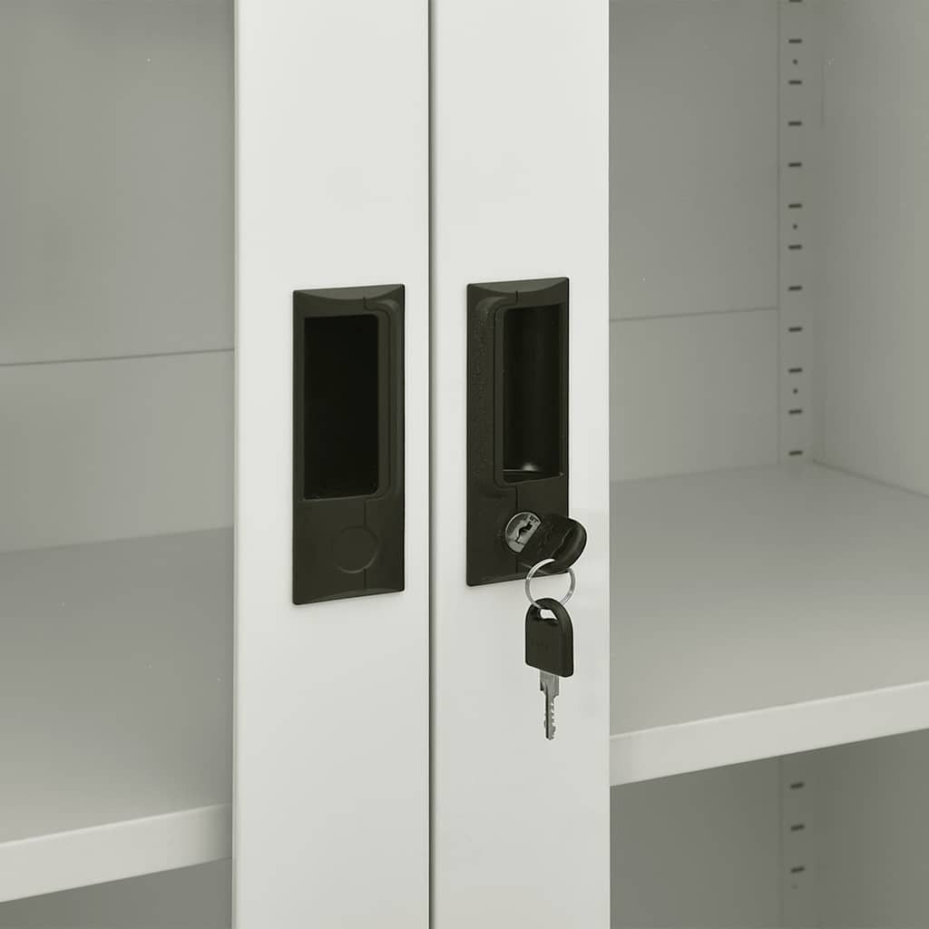 Office Cabinet Light Grey 90 x 40 x 180 cm Steel