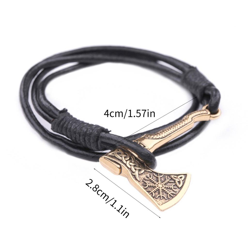 Браслет-обертка с подвесками в виде топоров, скандинавские украшения для мужчин, аксессуары для концертов, браслет для вечеринок и повседневных нарядов