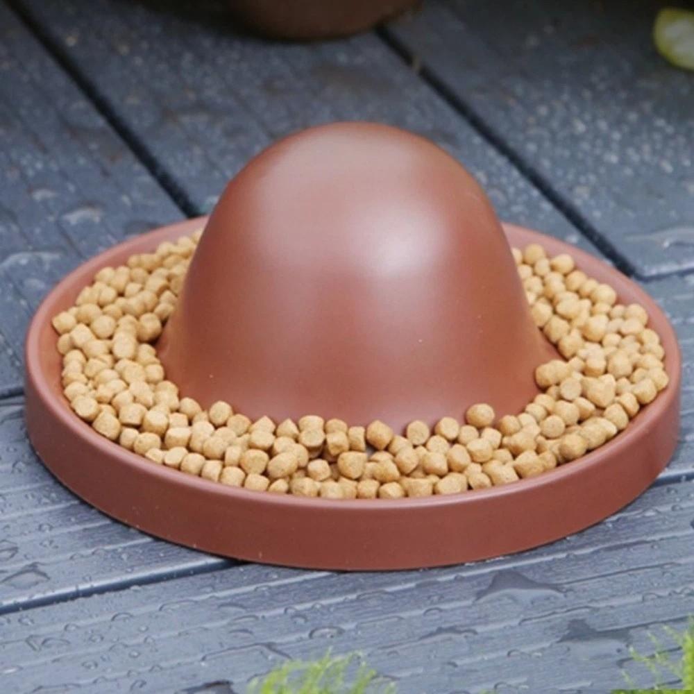 Plastic Reptile Feeder Bowl Round Reptile Water Pot Easy-Clean Feeder Ledge for Amphibians