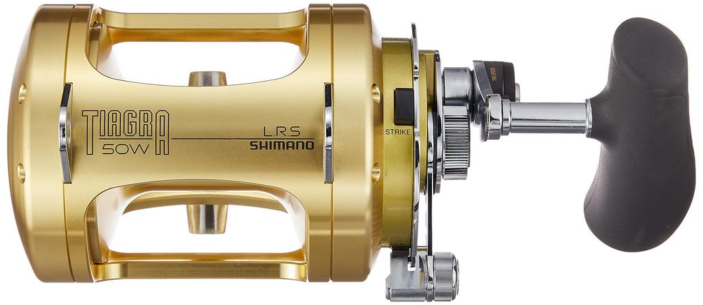 SHIMANO Мультипликаторная катушка Tiagra 50W LRSA Подходит для троллинга с лодки (Правша) - (Желтохвост, Тунец, Рыбалка)