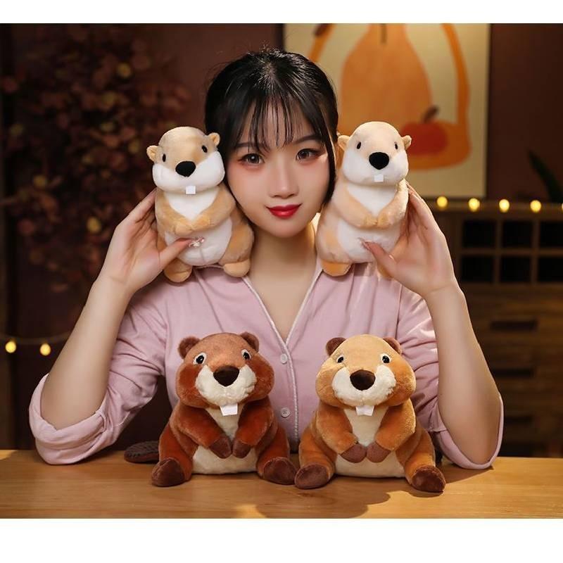 Realistic Beaver Plush Toy Large Teeth Spongy Filling Perfect Birthday Gift