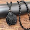 Obsidian Naturalistic Buddha Pendant Necklace Void Hidden Great Sun Tathagata Great Trend To Pu Xian Bodhisattva Male Year Ox Tiger Horse Female