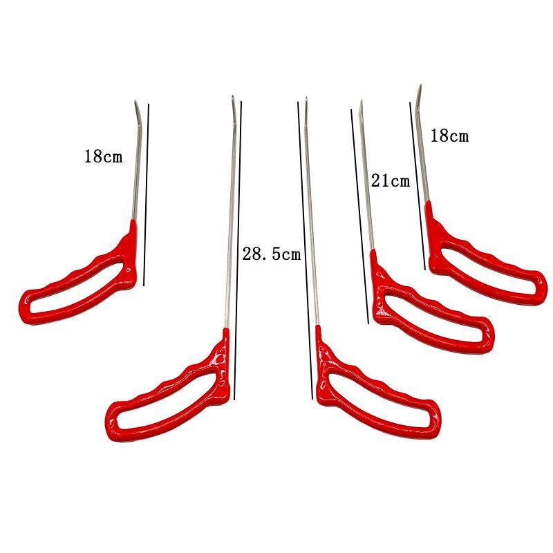 5-Piece Car Dent Repair Tool Set with Small Flat Hooks & Shovel Rods for Hail & Pothole Dents