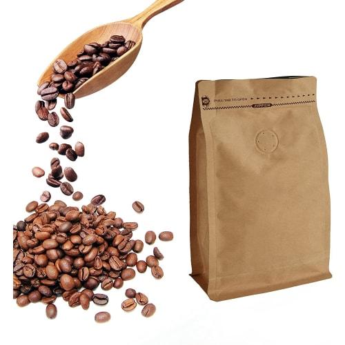 4 унции (100г) Пакеты для хранения кофе, бумажные пакеты для кофе с застежками-молниями, квадратное дно, совместимы с термозапайщиком, желтые, 50 штук