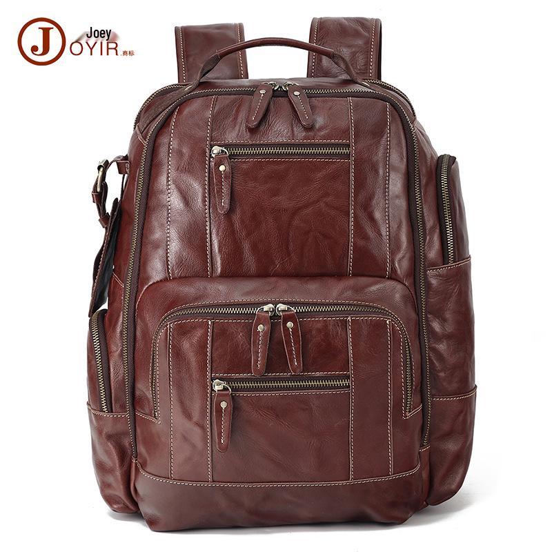 Vintage Large Capacity Genuine Leather Men's Travel Backpack