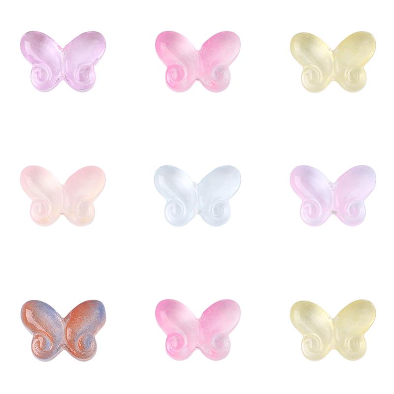 20 шт стеклянные бусины-бабочки для DIY ожерелье, браслет, серьги, изготовление ювелирных изделий, аксессуары для рукоделия