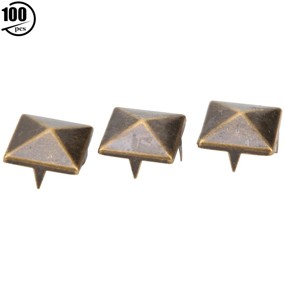 100pcs Pyramid Punk Rivets 4 Claw Metal Studs for Bracelets Clothing Shoes Handbag