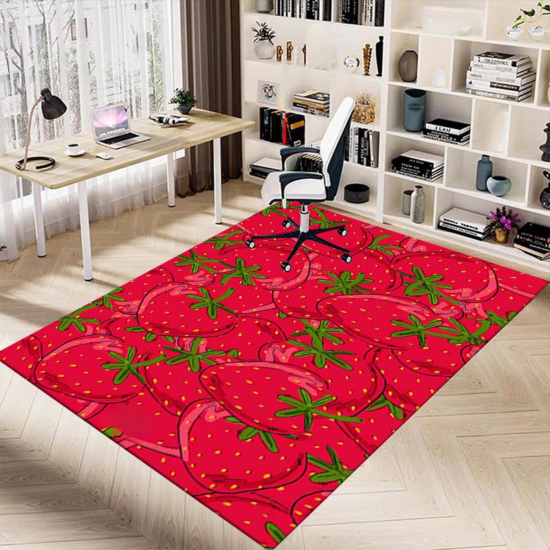 1 шт. ковер на пол с рисунком клубники, очень большой, нескользящий, для офиса, семьи, студии, ковер для большой площади, ковер для помещений, яркий акцент