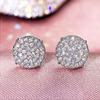 2026 Dainty Small Round CZ Stud Earrings for Women Simple and Elegant Daily Wear Ear Piercing Accessories Statement Jewelry