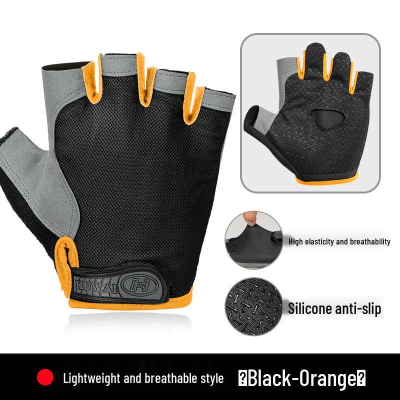 Unisex Breathable Half-Finger Fitness Gloves with Wrist Support and Anti-Slip Grip for Weightlifting and Exercise