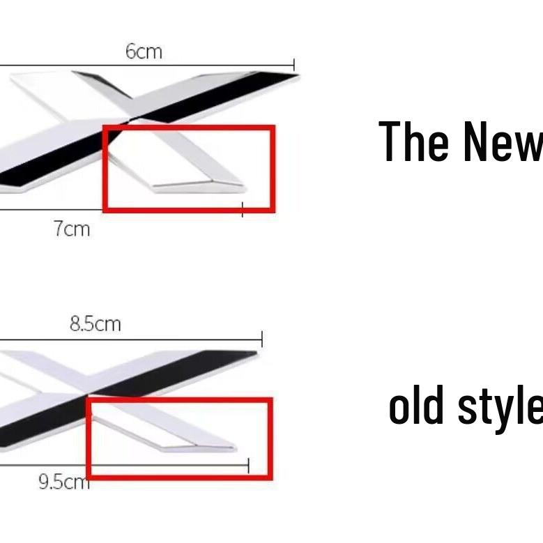 Compatible BMW X Series Tail Emblem Sticker: X1-X7 Black Rear Lettering