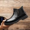 Новейшая мужская обувь, винтажные кожаные ботинки «Челси», мужские теплые зимние ботинки, мужские ботильоны без застежек, мужская повседневная обувь, мужская зимняя обувь