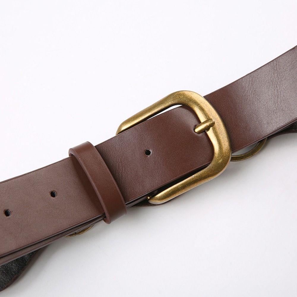 Grommet PU Leather Waist Cinch Belt Vintage Rivet Waistband Fashion Waist Belt  Female Jeans