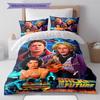 Back to Future Pattern Bedding Quilt Set Quilt Cover Pillowcase Home Decoration Gift (1 * duvet cover + 2 * pillowcase, without core)
