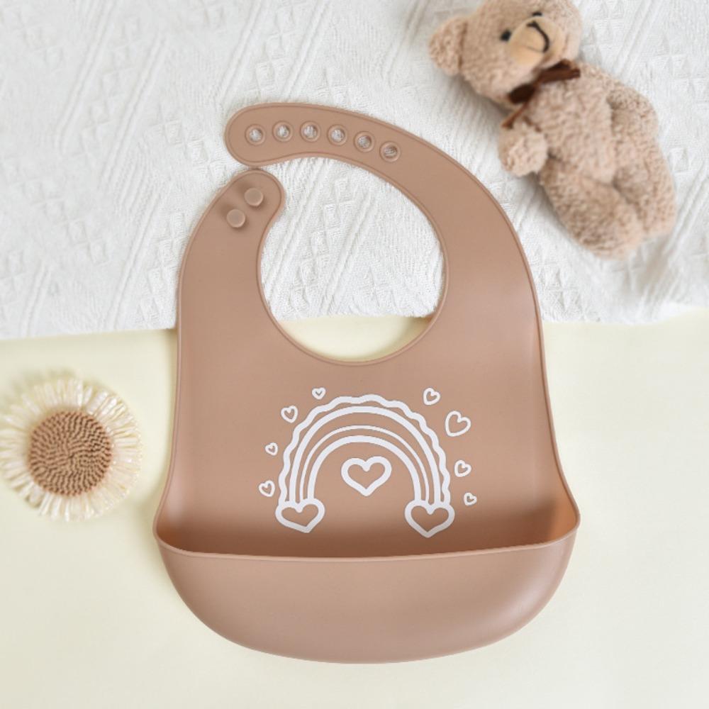 with Food Catcher Silicone Baby Bibs Soft Teething Drooling Bib For Girls Boys Toddlers