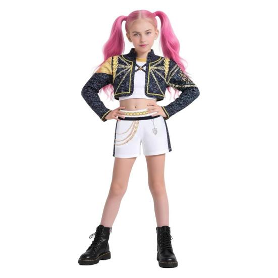 Детский костюм охотника на демонов для выступлений на Хэллоуин, косплей-наряды для танцевальной сцены, ролевых игр, мягкая, удобная, яркая сценическая одежда для рождественских вечеринок