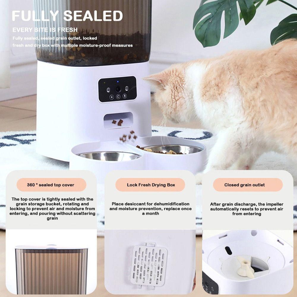 Автоматическая кормушка для кошек с дистанционным управлением по Wi-Fi, с таймером, диспенсер для кошачьего корма для кошек и собак