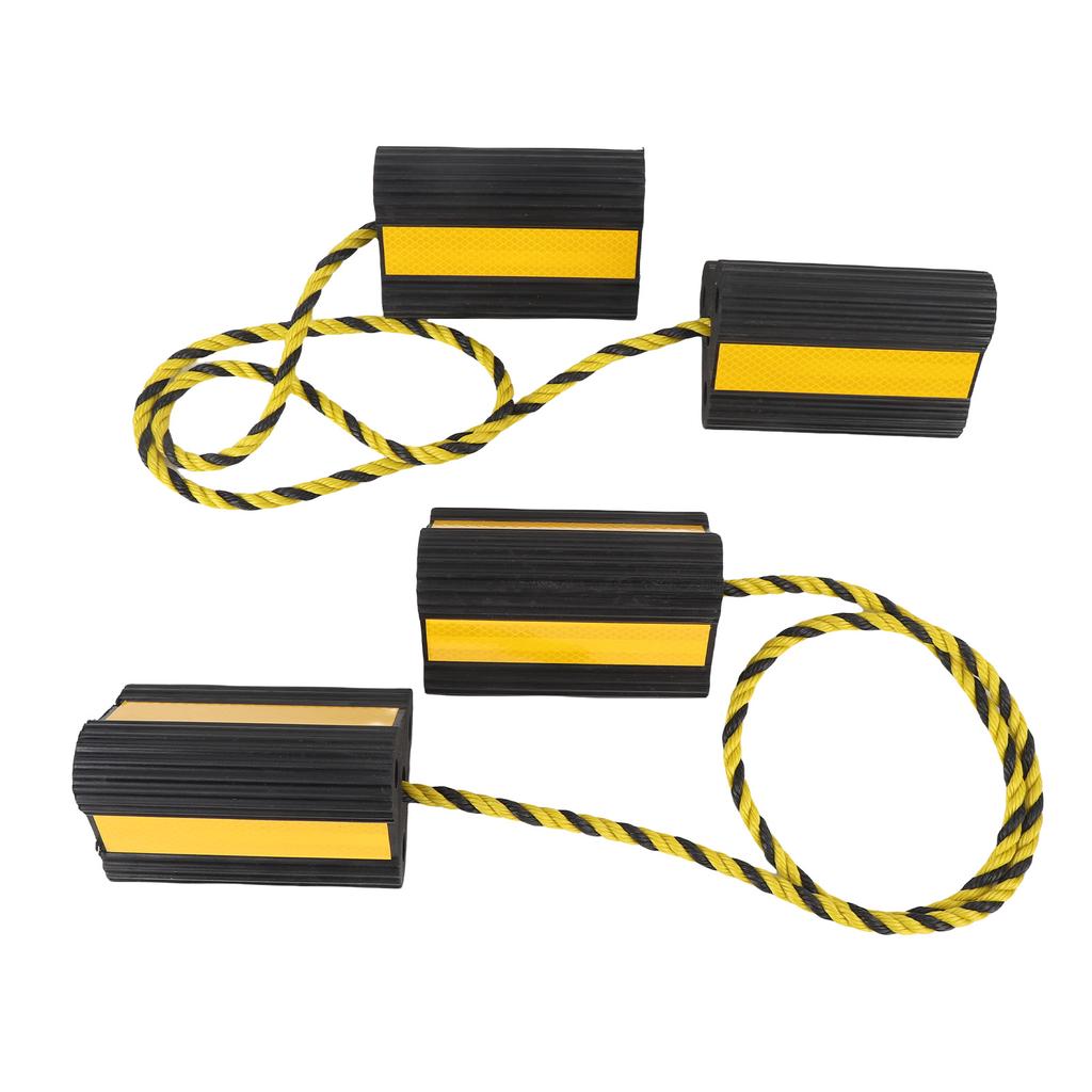 Противооткатные упоры для колес Сверхпрочные резиновые блоки для колес Противоскользящие блоки-стопоры для шин с веревкой и светоотражающими полосами для прицепов