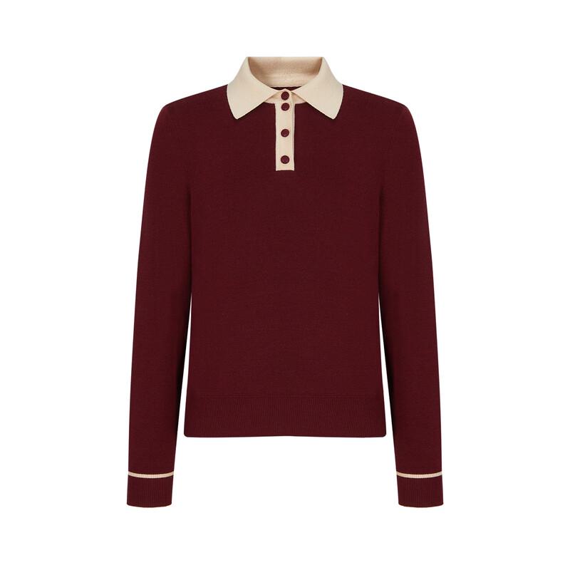 JIUZI ANNAKOU Женский шерстяной вязаный свитер в стиле Miu с цветными блоками и имитацией двух частей