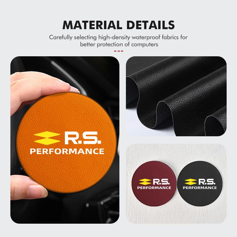 Suede Car Coaster Anti-slip Water Cup Heat Insulation Mat Decor For Renault Dacia RS Megan Scenic Logan Laguna Clio 3 4 KadjarA