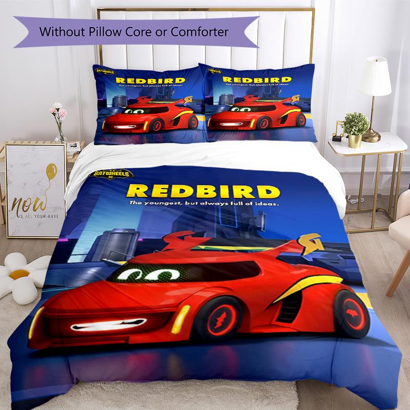 3pcs Batwheels Bedding Set Duvet Cover Closure Includes 1 Duvet Cover & 2 Pillowcases, Soft and Comfortable for All Seasons.