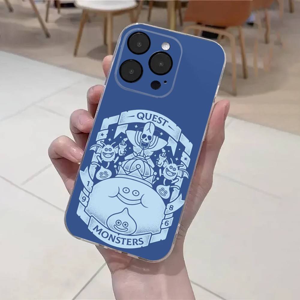Чехол для телефона D-Dragon Quest Slime для iPhone 16,15,14,13,12,11 Plus,Pro,Max,XR,XS,X,7,8 Plus,SE,Mini Прозрачный Мягкий Чехол