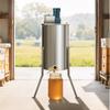 VEVOR Electric Honey Extractor, 3 Frame Honey Spinner with Transparent Lid, 140W Stainless Steel Honeycomb Drum Spinner, Height Adjustable