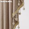 1 шт. NAPEARL, модная и роскошная однотонная занавеска с окантовкой из бисера для гостиной, окна, балдахин для спальни