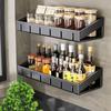 Стеллаж для хранения специй из углеродистой стали, не требующий сверления, стеллаж для приправ, настенный стеллаж для хранения, кухня
