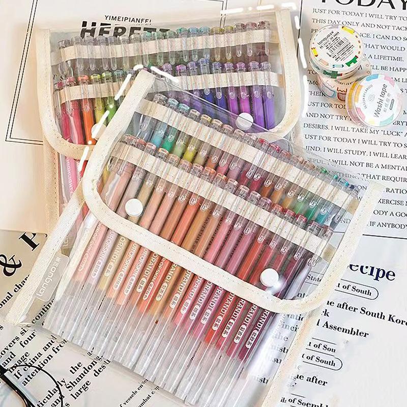 Цветной чехол для ручек, сумка для хранения ручек большой емкости, вмещает 36/108 гелевых ручек, портативная сумка для канцелярских принадлежностей