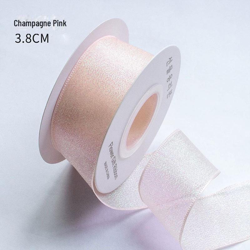 4.0cm Reflective Colorful Yarn Bow Ribbon with Fishtail and Yarn Flower for Kindergarten Crafts