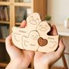 1 Set Wooden Duck Family Puzzle Ornament Love Heart Hugging Mother