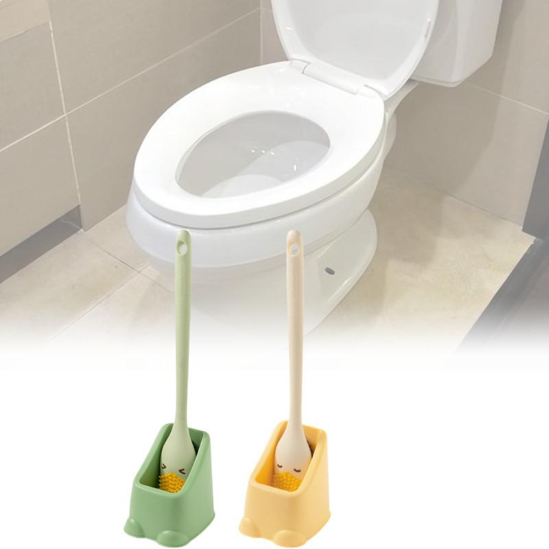 Long Handle Duckbill Toilet Brush Soft Bristles For Deep Cleaning No Dead Ends