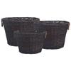 VidaXL Set of 3 Stackable Firewood Baskets Dark Brown Willow
