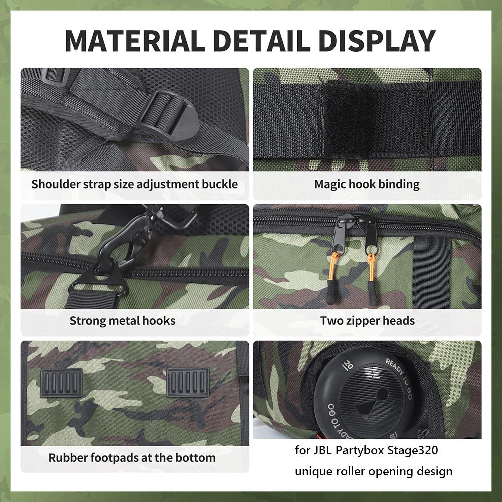Водонепроницаемые наплечные сумки для динамиков большой вместимости, защитный чехол для динамика, сумка для хранения, регулируемый ремень для JBL Partybox Stage 320
