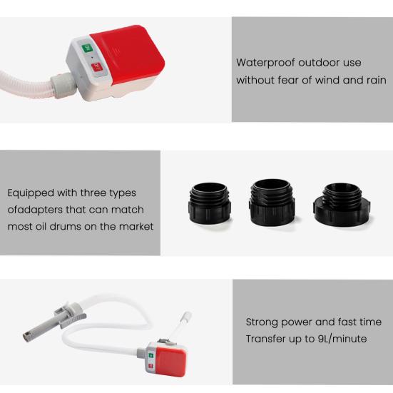 Набор масляного насоса с 4 адаптерами Функция автоматической остановки Расход 2,4 галлона в минуту