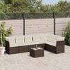 VidaXL Garden Lounge Set 8 Pcs with Brown Cushions Wicker 3217753