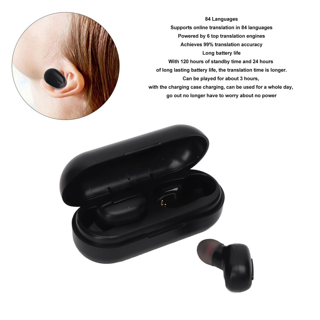 TWS Language Translator Earbuds Support 84 Languages Wireless Bluetooth 5.0 Noise Reduction Language Translator Device