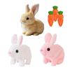 1/3Pcs Electric Plush Bunny Toy With Carrot Interactive Shaking Ears Jumping Rabbit Plushie Toddlers Educational Simulation Toy