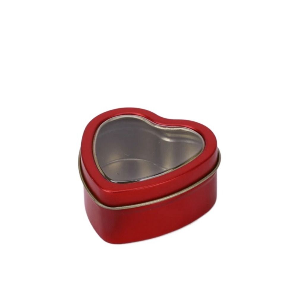 Серебряные/красные/розовые банки в форме сердца Жестяные контейнеры в форме сердца Креативные банки для изготовления свечей своими руками