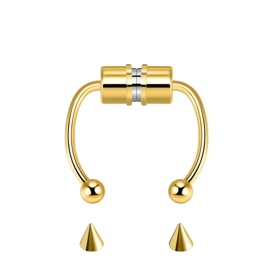 Магнитное кольцо из нержавеющей стали в носу Кольцо в форме подковы Зажим для носа без пирсинга Обруч для носа Магнитный пирсинг для ногтей в носу