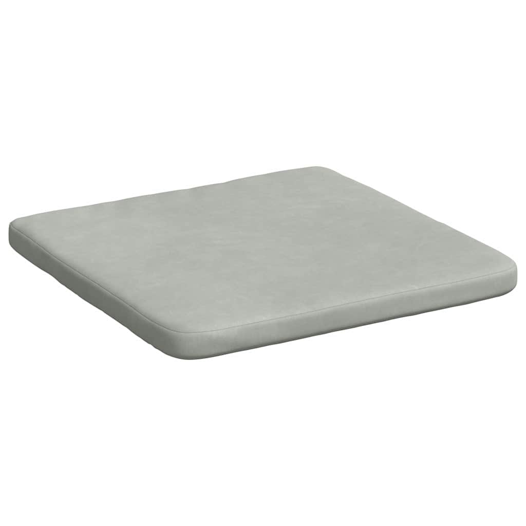Seat Cushion Set 4 pcs Light Grey 40 x 40 x 3 cm Velvet