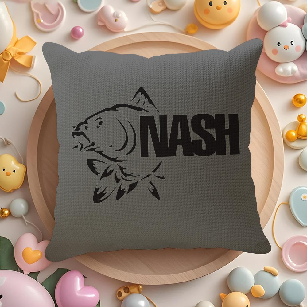 Чехол на подушку с логотипом N-Nash Fishing, льняная органическая ткань, двусторонняя печать, дышащий наволочка, декор для дивана и дома, подарок
