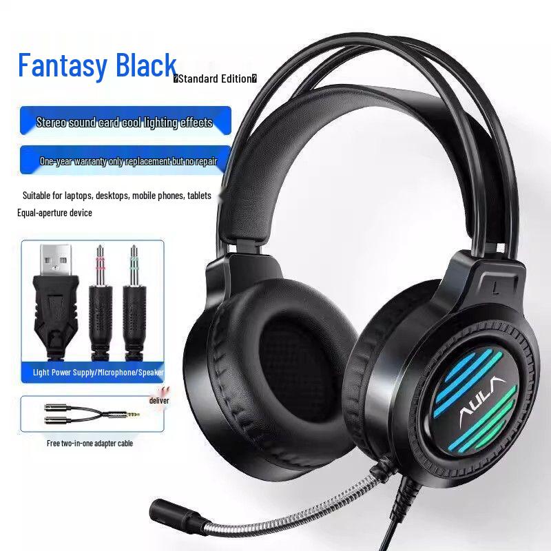 Pink Cat Ear Over-Ear Wired Headphones for Gaming and Esports - Cute Girly Design with Heart Accent.