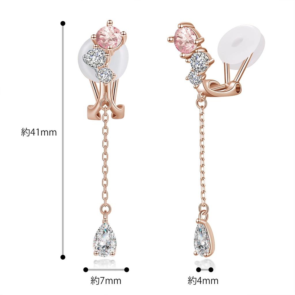 Morganite Earrings for Women Popular April Birthstone Hypoallergenic Silver 925 Earrings Drop Brand Stylish Anniversary Birthday Present Day White Day