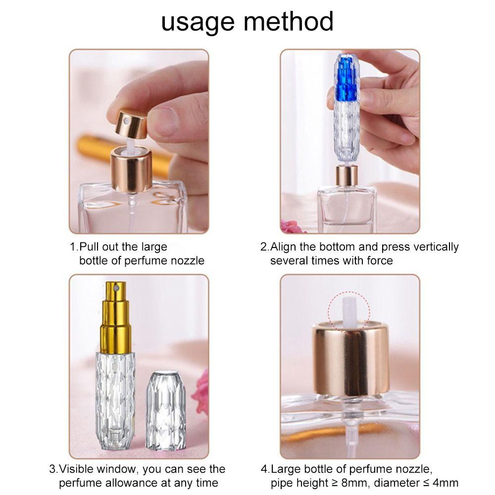 5ml Crystal Bottom Filling Perfume Bottle Liquid Container Sub-Bottling Perfume Atomizer Portable Refillable Spray Empty Bottle