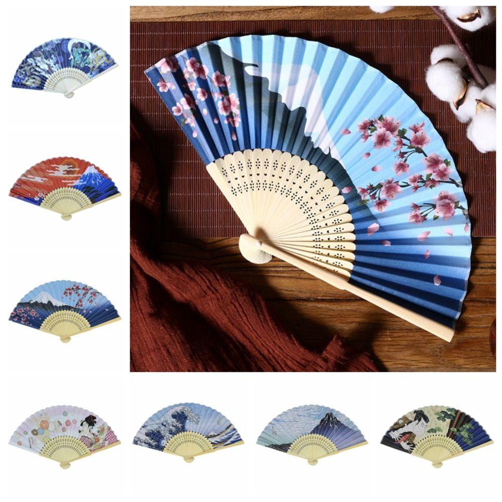 Винтажный танцевальный ручной веер, бумажный веер, реквизит, веер, летний складной веер в японском стиле, украшение для дома