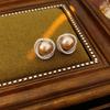 Серьги-пусеты Zircon Vortex Pearl для женщин 2025 Французский ретро Универсальные модные серьги Высококлассный легкий люкс Циркон